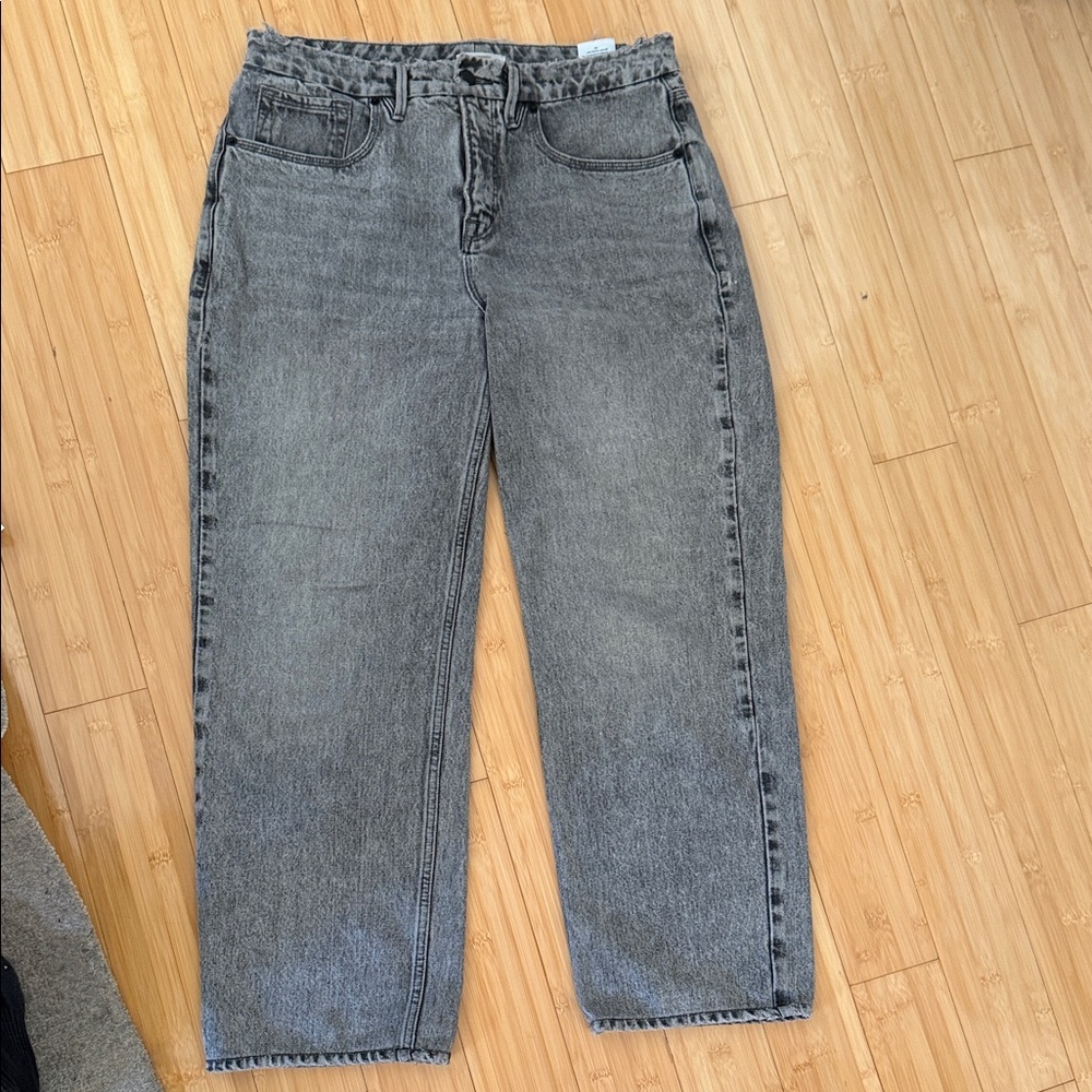 Good American Gray Flare & Wide Leg Jeans